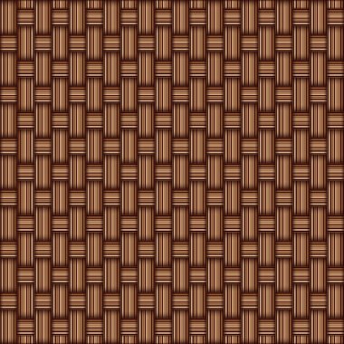 Çaprazlanmış sarı veya kahverengi pipet dokuması olan rattan mat.