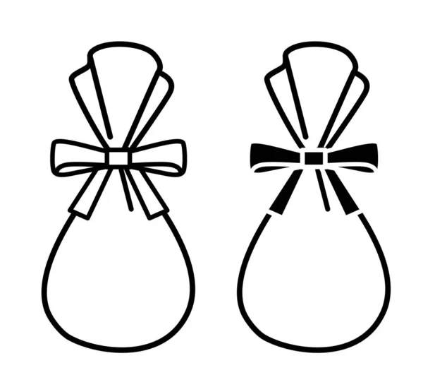 Geschenktüte Zwei Schwarz Weiß — Stockvektor