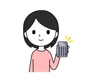 Bir elinde hesap makinesi olan kadın gülümsüyor.