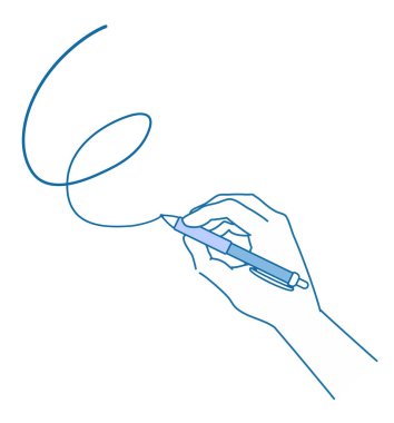 Kalem çizgisi olan bir el çizimi