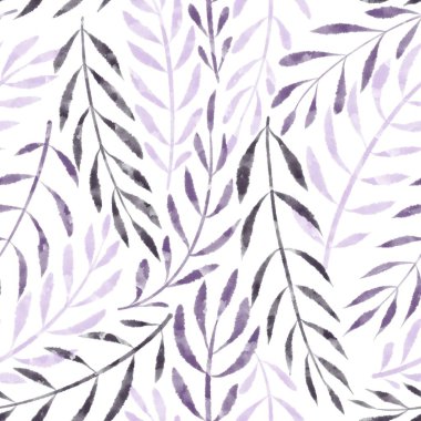 Beyaz arka planda leylak yapraklı pürüzsüz desen 