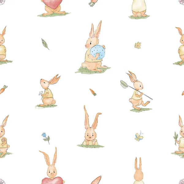 Şirin Easter Bunnies ile Seamless Modeli