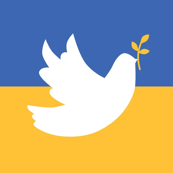 Flaga Ukrainy Postaci Gołębia Pokoju Koncepcja Pokoju Ukrainie Ilustracja Projektu — Wektor stockowy