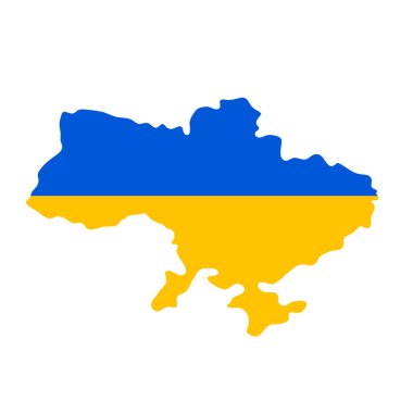 Barış için dua et Ukrayna 'nın düz resimleme konsepti: Dua etmek, yas tutmak, insanlık. Savaş yok. Ukrayna bayrağı haritası mavi sarı renk temalı. İşlemeli arka plan. Savaş yok. Ukrayna bayrağı 