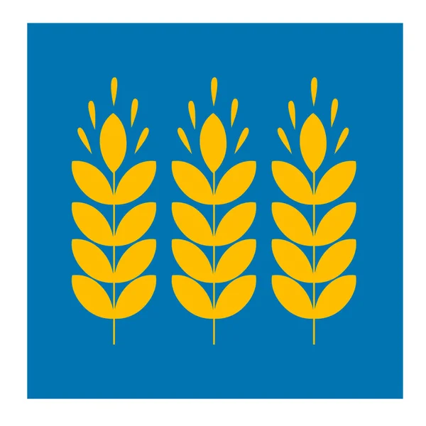 Ukraiński Symbol Pszenicy Kolor Niebieski Żółty Motyw Wektor Ikony Koncepcja — Zdjęcie stockowe