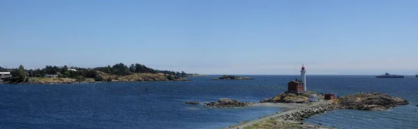 Panorama Vista Farol Fisgard Victoria Island Canadá — Fotografia de Stock