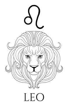  Aslan başı resmi, burç işareti - Leo