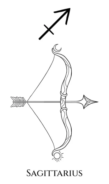 Illustration Bow Arrow Sagittarius Sign Vector — Stock Vector