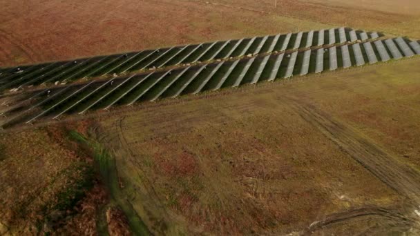Δείτε μεγάλη βιομηχανική Solar Energy Farm παραγωγή συμπυκνωμένης ηλιακής ενέργειας — Αρχείο Βίντεο