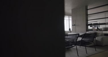 Luxury Minimalist Design, Real Apartment with white colors. Modern Living Room.