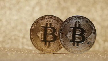 Bitcoin BTC madeni para. Yeni sanal para birimi. Kapat.