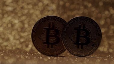 Bitcoin BTC madeni para. Yeni sanal para birimi. Kapat.