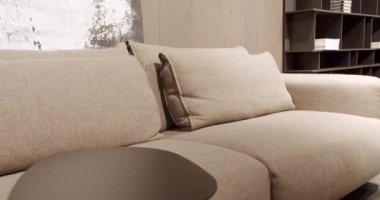 Konforlu kanepe ile modern oturma odası. Modern ve Konforlu Ev.