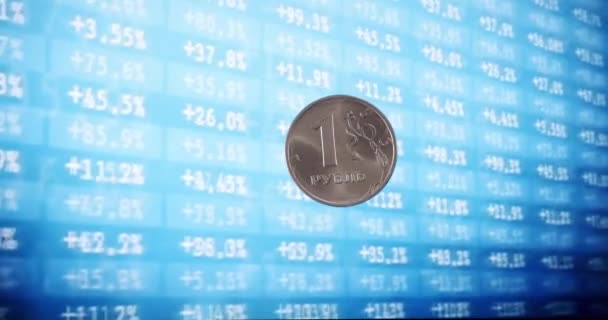 Inflation of russian ruble after russia global sanction. Ruble Devaluation. — Stockvideo