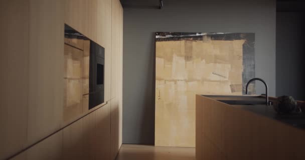 Véritable appartement design contemporain et moderne, intérieur élégant de la cuisine — Video