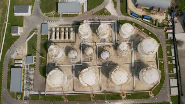 Terminal Refinería Una Instalación Industrial Para Almacenamiento Petróleo Petroquímica Productos — Vídeos de Stock