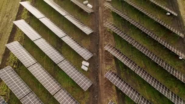 Panneaux Solaires Avec Centrale Électrique Une Autre Source Électricité Ferme — Video