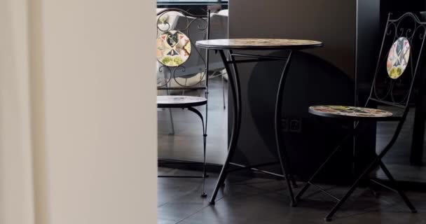 Moderne Schwarze Möbel Für Garten Und Moderne Luxusvilla Minimalistische Wohnung — Stockvideo