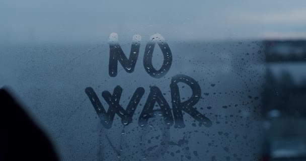 Wiadomość Żadnej Wojny Oknie Która Znika Usunięciu Okna Tekstowego Wojna — Wideo stockowe