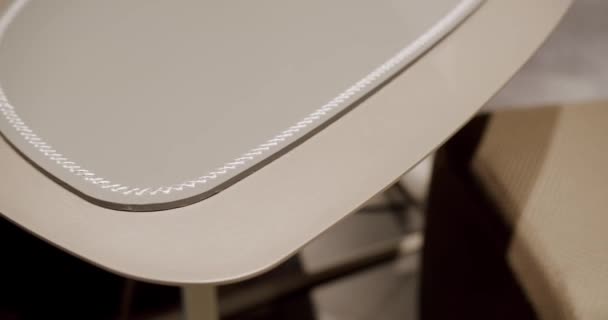 Beauty Interior Modern Table Close Modern Work Table Leather White — Video