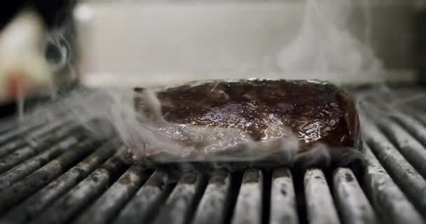 Grelhado Carne Fresca Suculenta Cozinhar Carne Vaca Porco Carne Frita — Vídeo de Stock