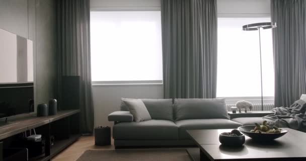 Contemporary Interior Design Living Room Stylish Interior Modern Interior Living — Stock Video