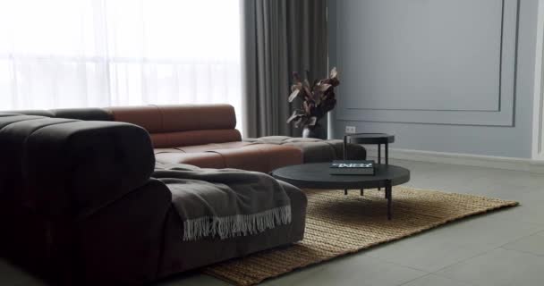 Fashionable Furniture Minimalist Home Interior Cozy Modern Furniture Design Luxury — Stock videók