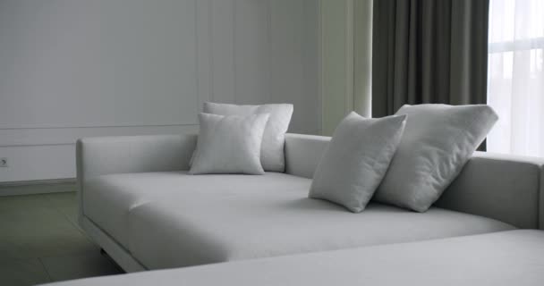 Luxury Modern House Interior Corner Sofa Minimalist Home Interior Luxury — Stock Video
