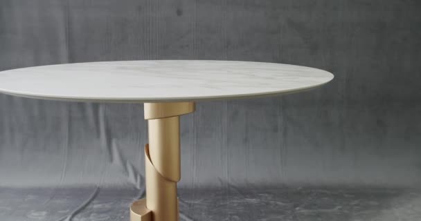 Modern Stylish White Table Modern Dining Room Interior Minimalist Table — Vídeo de stock