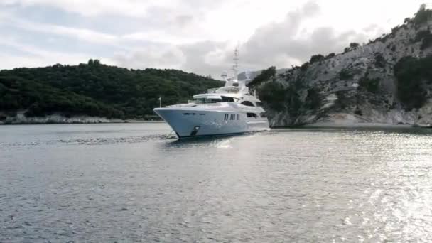 Yachting Barca Vela Lusso Estate Lusso Moderno Viaggio Barca Uno — Video Stock