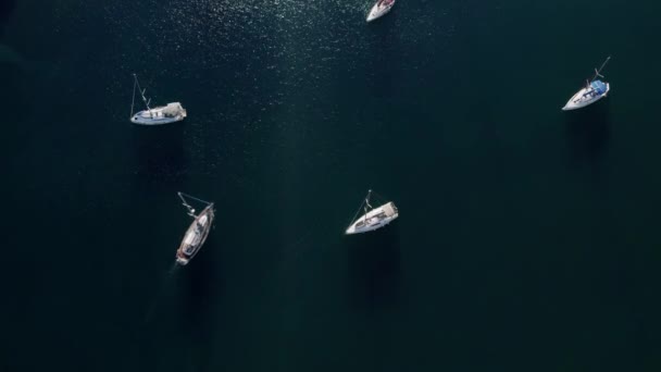 Остров Лефкада Морской Порт Яхты Вид Сверху Лодки Яхты Марине — стоковое видео