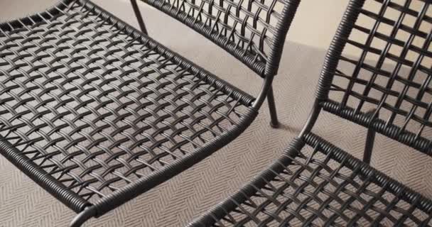 Comfortable Contemporary Modern European Style Italy Chair Minimalist Design Black — 图库视频影像