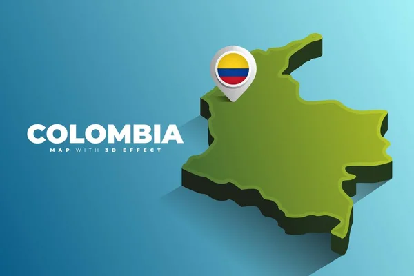 Colombia Mapa Ubicación Pin — Vector de stock