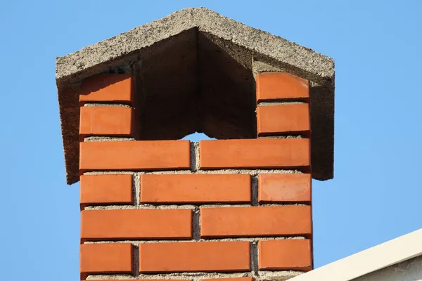 Chaminé Tijolo Telhado Casa — Fotografia de Stock