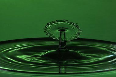 Su yüzeyindeki su damlaları su heykelleriyle sonuçlanır..