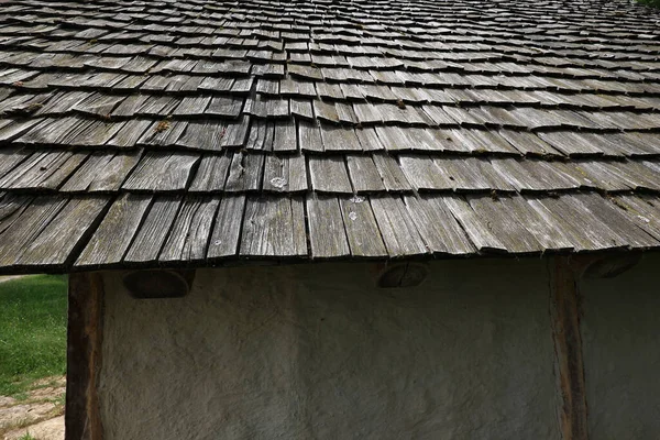 Telha Telhado Madeira Tradicional Casa Velha — Fotografia de Stock