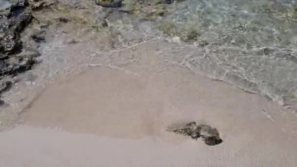 Waves Mediterranean Sea Rolling Sandy Beach — Video