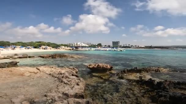 Seascape Coast Mediterranean Sea Cyprus — Stockvideo
