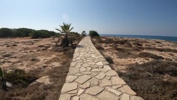 Hiking Trails Beach Cyprus — Vídeos de Stock