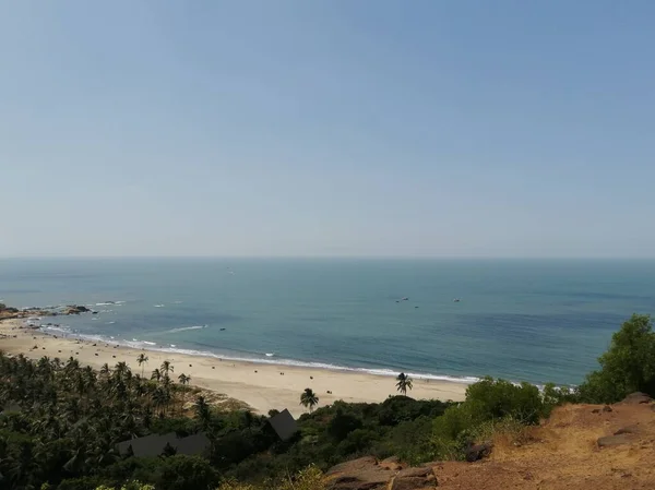 Blue Sea Blue Sky Princess Dream Beach View Cliff Chapora — Stock Photo, Image