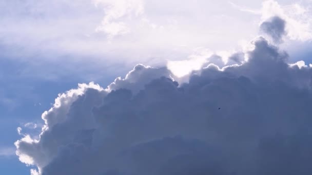 Blue Sky Background White Clouds Sunlight — Video