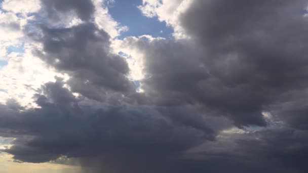 Blue Sky Background White Clouds Sunlight — Stockvideo