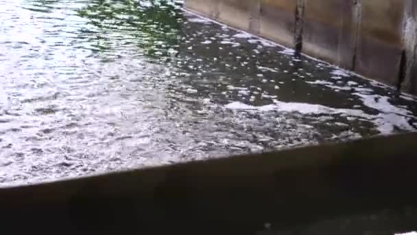 Old Dam River Close Footage Waterfall — Vídeo de stock