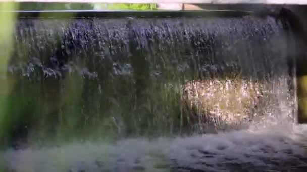 Old Dam River Close Footage Waterfall — Video