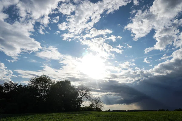 Nubes Cielo Azul Luz Del Sol — Foto de Stock