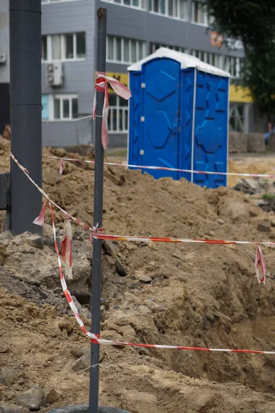 Construction and repair works on the city street road