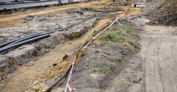 Construction and repair works on the city street road