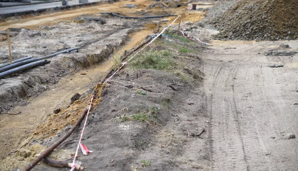 Construction and repair works on the city street road