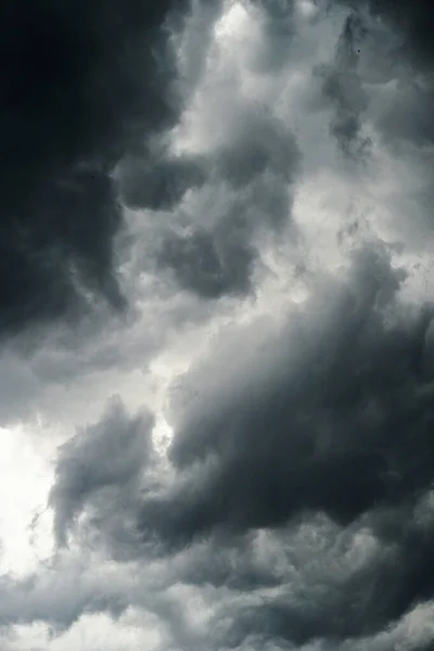 Dark Gloomy Stormy Rainy Sky Rays Light Terrible Hurricane Clouds — Stock Photo, Image