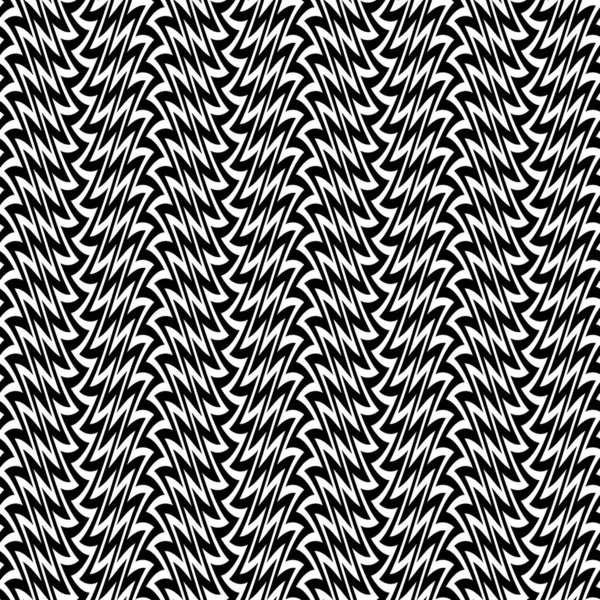 黒いジグザグの線の縞模様 繰り返し可能な光リプルテクスチャ サイケデリック抽象壁紙 — ストックベクタ